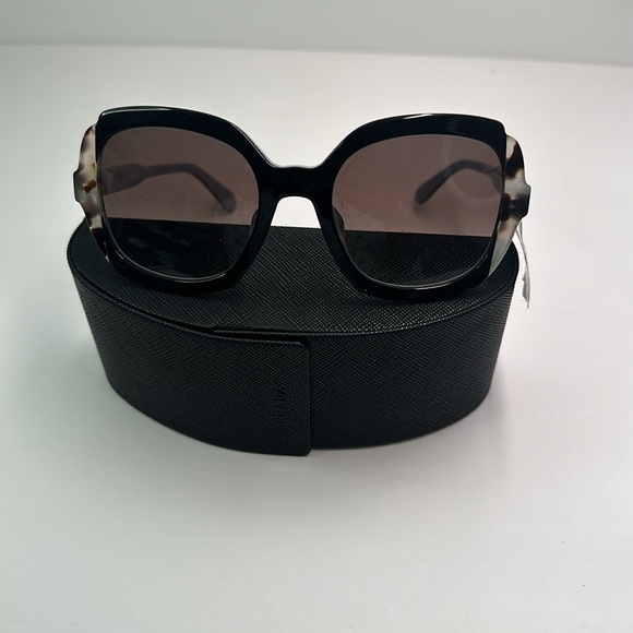 New Authentic Prada PR 16US HERITAGE KHR0A7 Black Azure / Spotted Brown - Picture 11 of 15